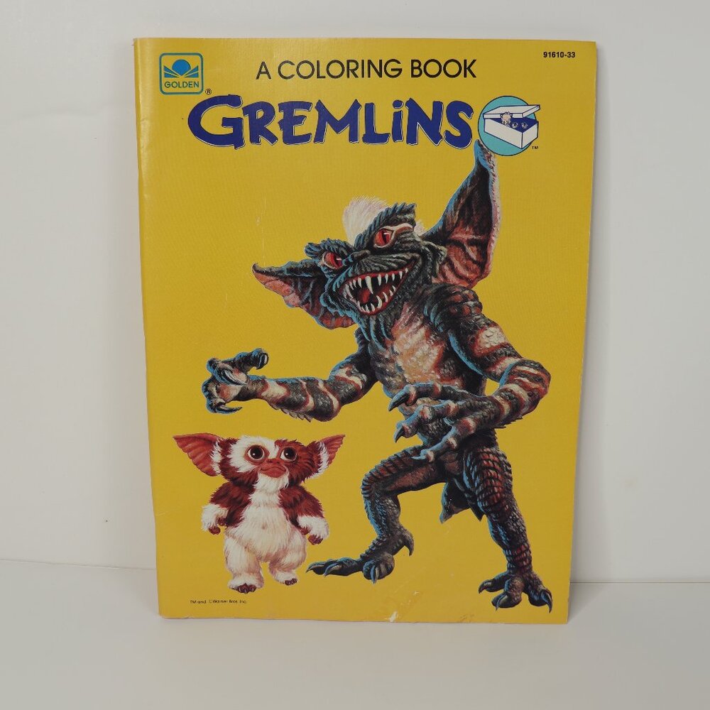 Vintage 80s Gremlins 1984 Coloring Book Gizmo Golden Warner Bros Inc
